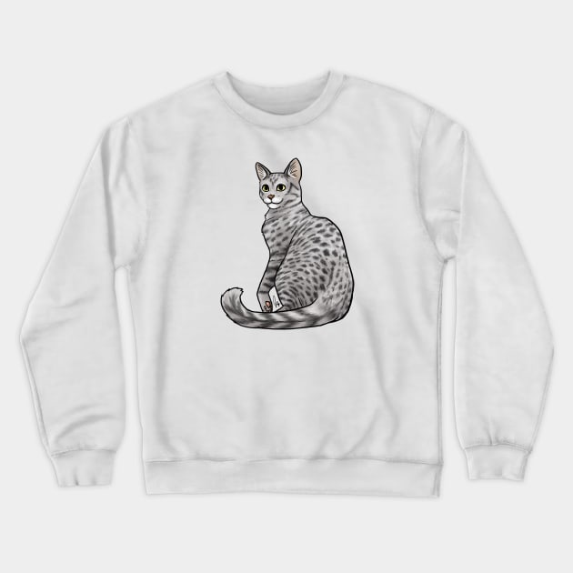 Cat - Egyptian Mau - Silver Crewneck Sweatshirt by Jen's Dogs Custom Gifts and Designs